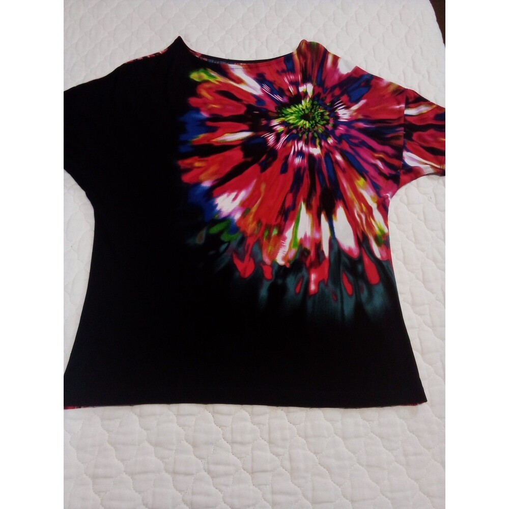 Women's Vibrant Bright Multicolor Floral Blouse Size XL See  Measurements